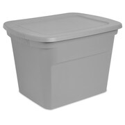 STERILITE 18 gal Gray Storage Tote 16-1/8 in. H X 23-1/2 in. W X 18-3/8 in. D Stackable 17316A08